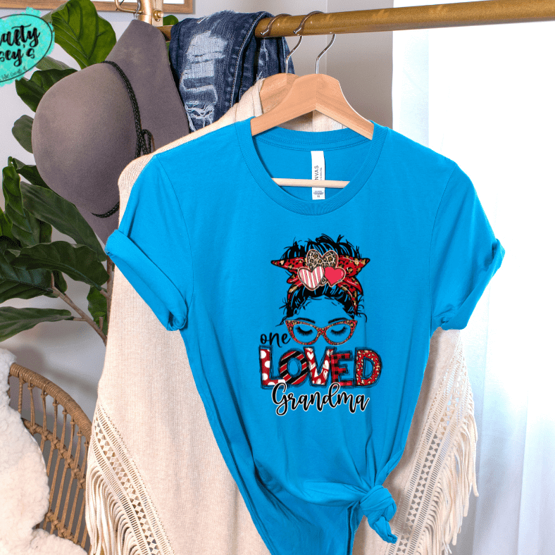 One Loved Grandma Messy Bunn Valentines - Women's Unisex- t-shirt