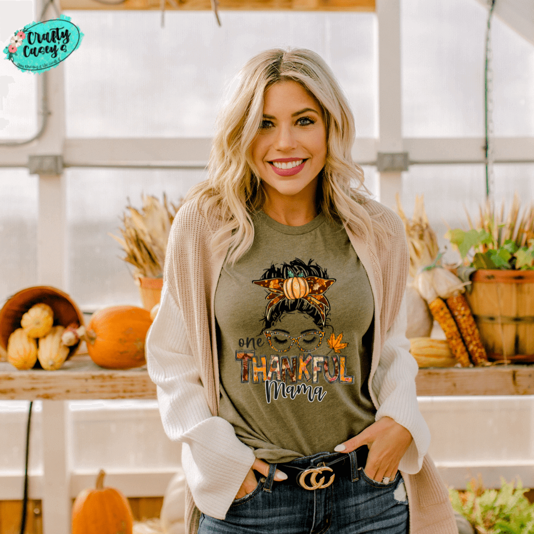One Thankful Mama- Mom Skull Tee -T-shirt