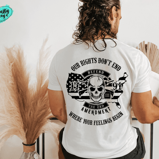 Our Rights Don't End Black Print Graphic Shirt by Crafty Casey's