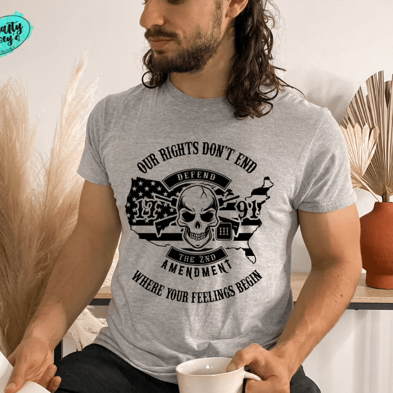 Our Rights Don't End Black Print Graphic Shirt by Crafty Casey's