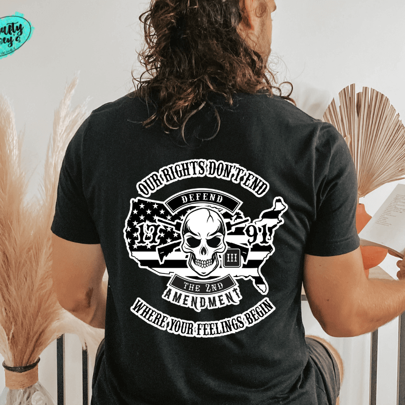 Our Rights Don't End White Print Graphic Shirt by Crafty Casey's