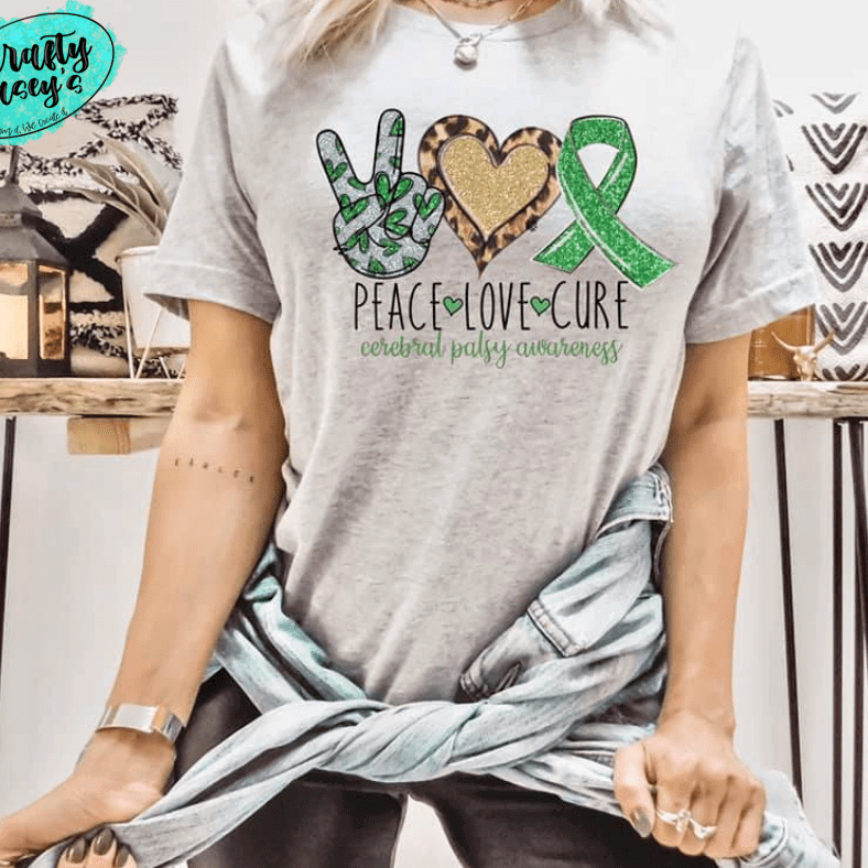 Peace Love Cerebral Palsy -Awareness Tee's