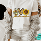 Peace Love Sunflower Graphic Shirt inspirational motivational spiritual graphic shirt by Crafty Casey’s