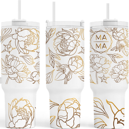 Peone Flower MaMa 40 Oz. Tumber