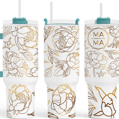 Peone Flower MaMa 40 Oz. Tumber