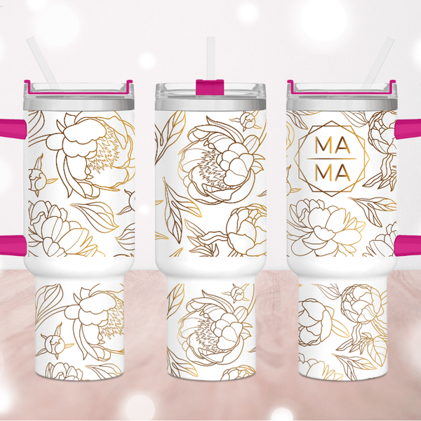 Peone Flower MaMa 40 Oz. Tumber