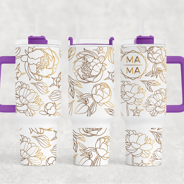 Peone Flower MaMa 40 Oz. Tumber