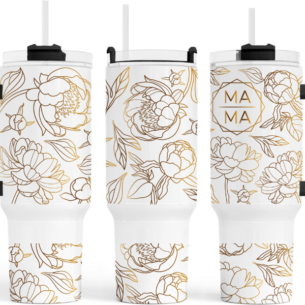 Peone Flower MaMa 40 Oz. Tumber