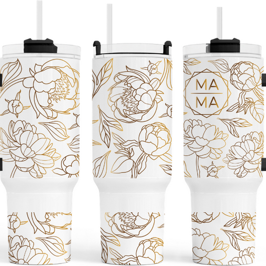 Peone Flower MaMa 40 Oz. Tumber