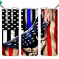 Police Blue Line U.S. Flag Tumbler
