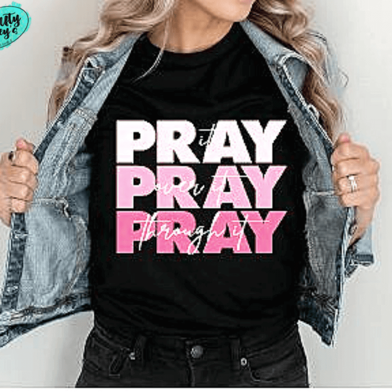 Pray On It Spiritual Graphic Shirt inspirational motivational spiritual graphic shirt by Crafty Casey’s