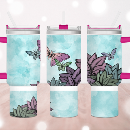 Purple Butterflies 40 oz. Tumbler