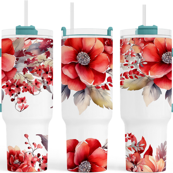 Red Poppy Flowers 40 oz. Tumbler