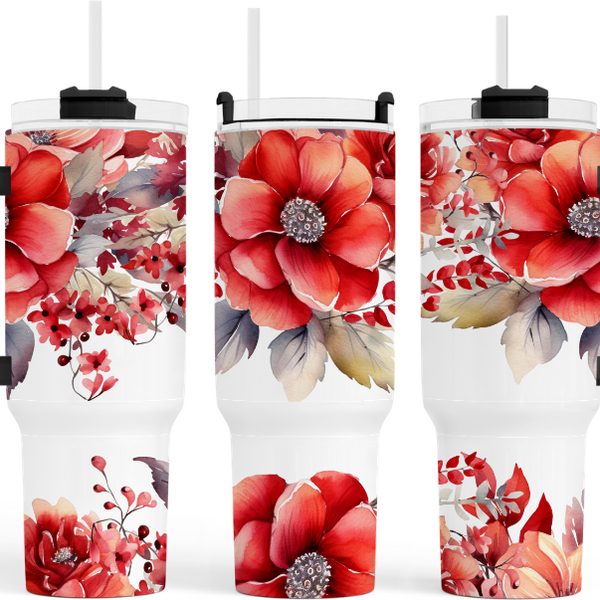 Red Poppy Flowers 40 oz. Tumbler