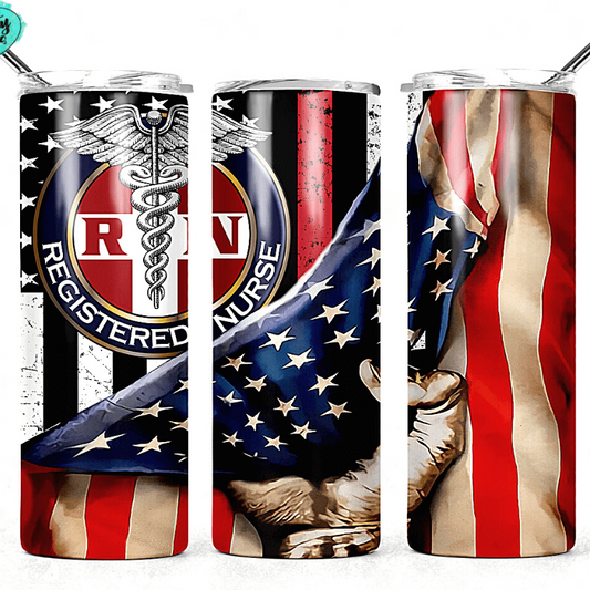 Regestered Nurse U.S. Flag Tumbler