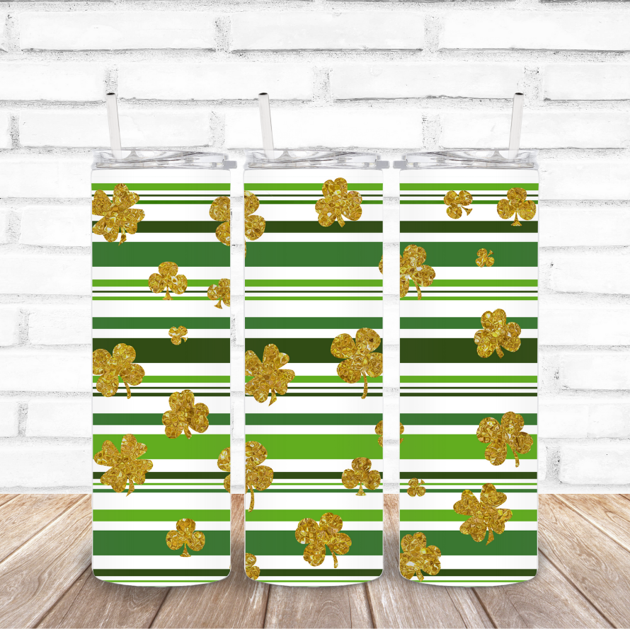 Retro Shamrock St. Pats. Tumbler
