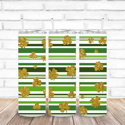 Retro Shamrock St. Pats. Tumbler