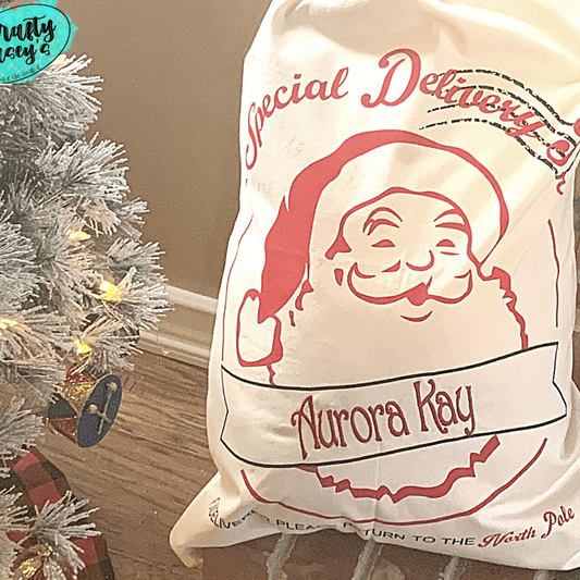 Santa Special Delivery Too:-Personalized-Embroidered-Santa Sack