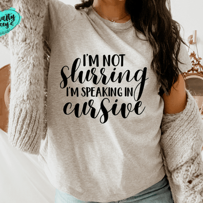 Speaking Cursive Funny Shirt adult funny graphic shirt design by Crafty Casey's