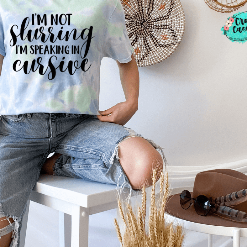 Speaking Cursive Funny Shirt adult funny graphic shirt design by Crafty Casey's
