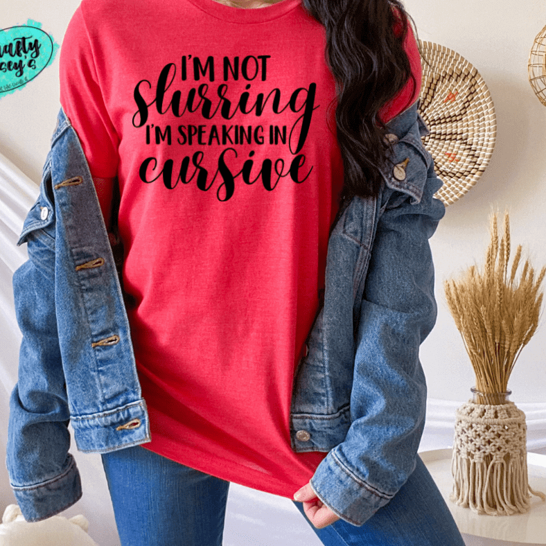Speaking Cursive Funny Shirt adult funny graphic shirt design by Crafty Casey's