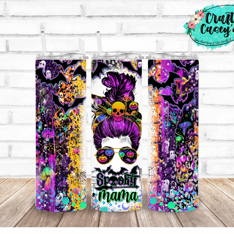 Spooky Mom Purple -Halloween-Drink Tumbler