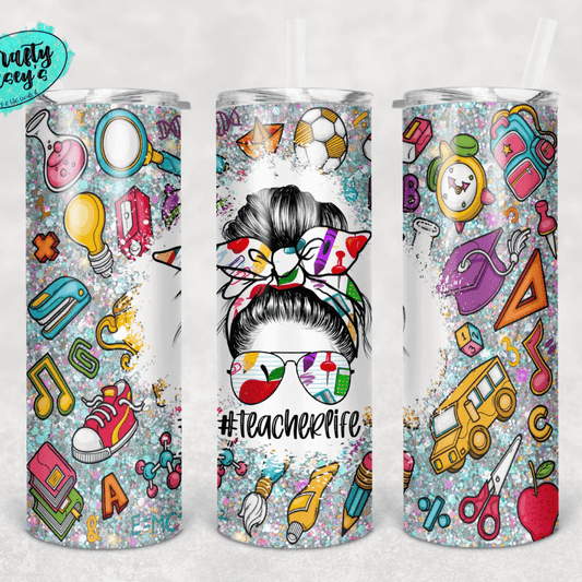 #Teacherlife Messy Bun Everything Tumbler