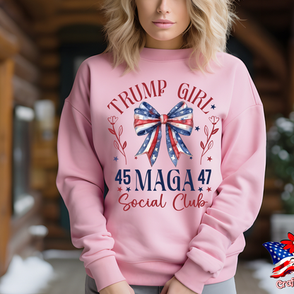 Trump Girl Social Club Croquette Bow Tee & Crewneck