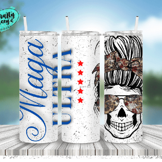 Ultra Maga Mom Skull Light Funny Tumbler