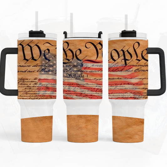 We The People Wood Flag 40 oz. Tumbler